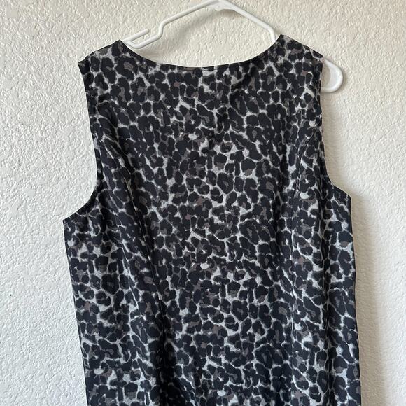 Black Snow Leopard Isaac Mizrahi Plus Size 22W Mini Dress - Picture 6 of 6